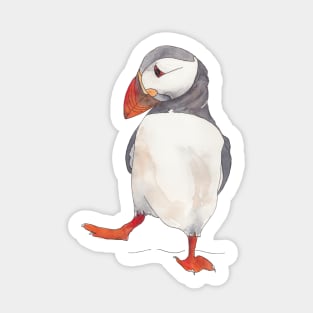 Dancing puffin watercolor illustration Sticker